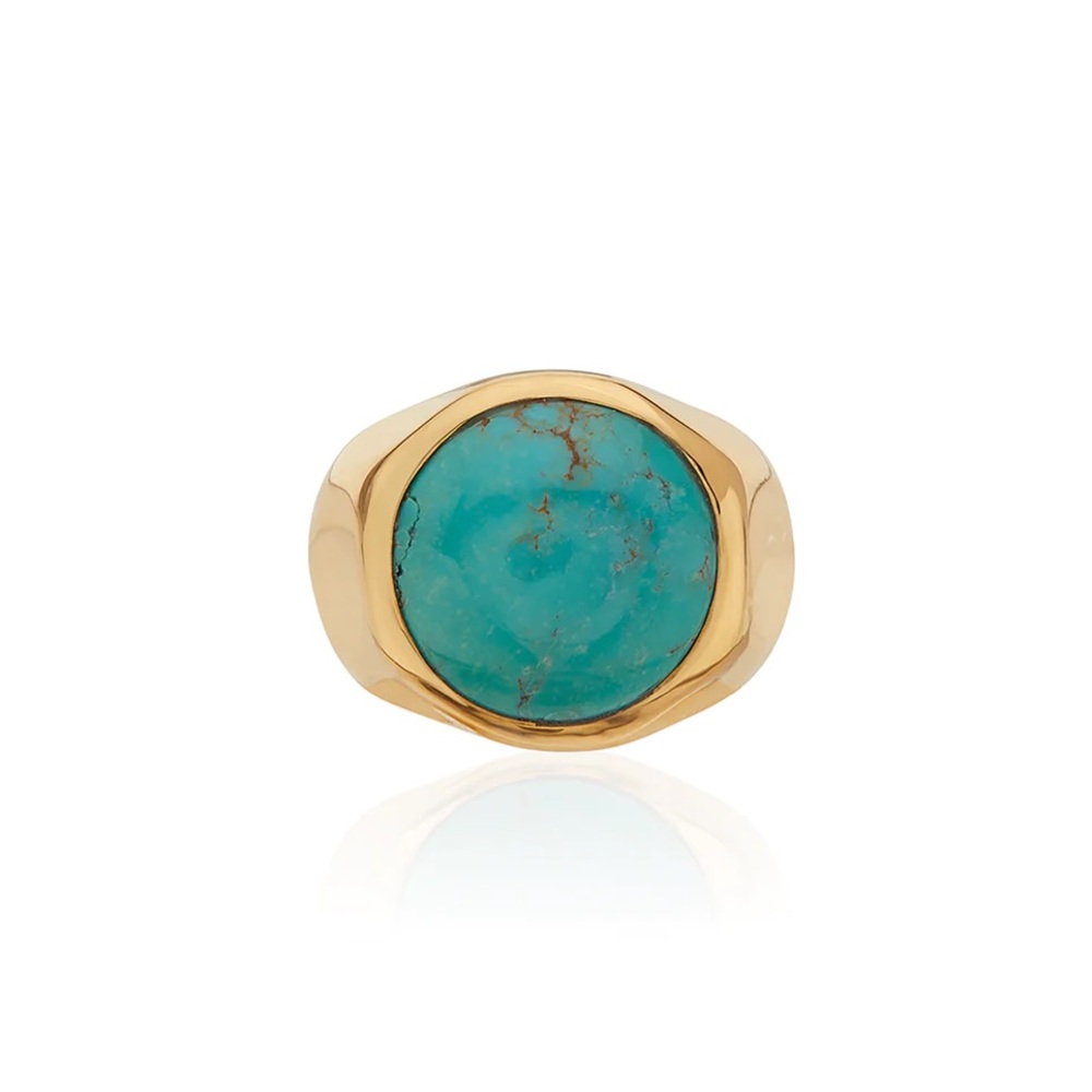 Anna Beck Large Turquoise Signet Ring Size 7